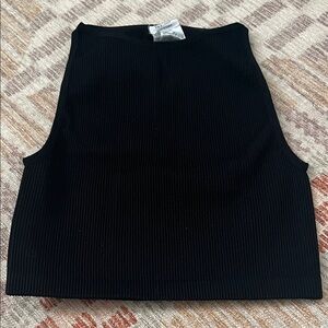 Cotton On Black Ribbed Crop Top